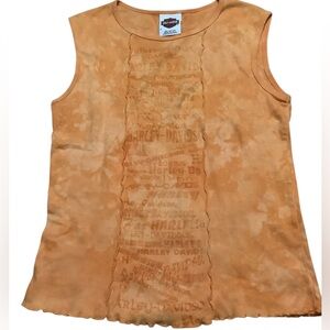 Harley-Davidson Y2K Orange Sleeveless Top